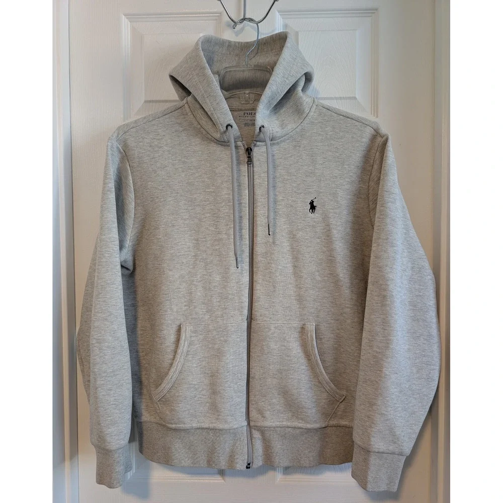 Polo Ralph Lauren Mens L Full Zip Hoodie Gray Heather Pony Logo VERY NICE! - Picture 2 of 8